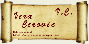 Vera Cerović vizit kartica